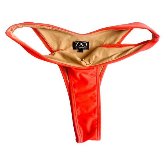 Designer Swim ZAO Bea Brazilian Bikini Bottoms Neon Orange L - Picture 10 of 11